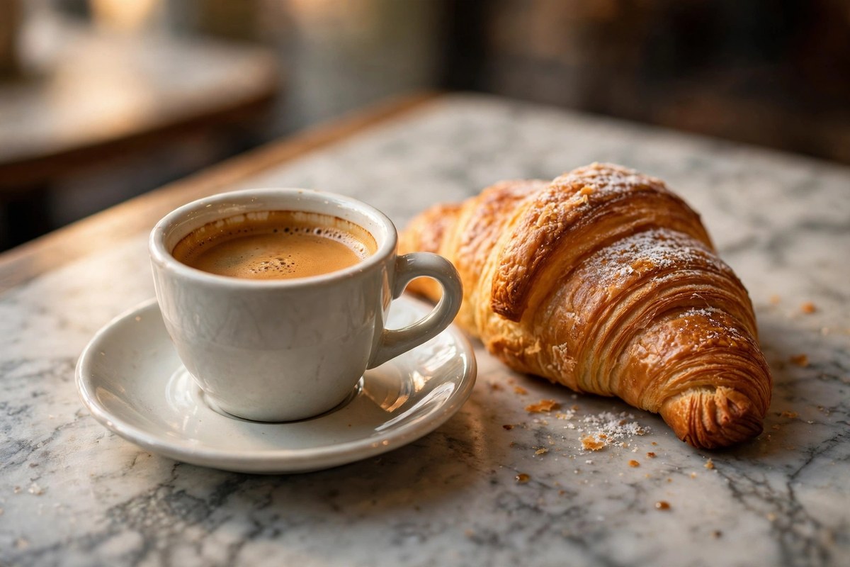 Coffee and pastries at an Italian all day cafe