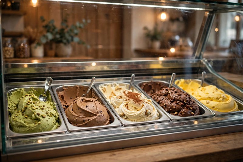 Ice cream flavours at Puuffy Bakery