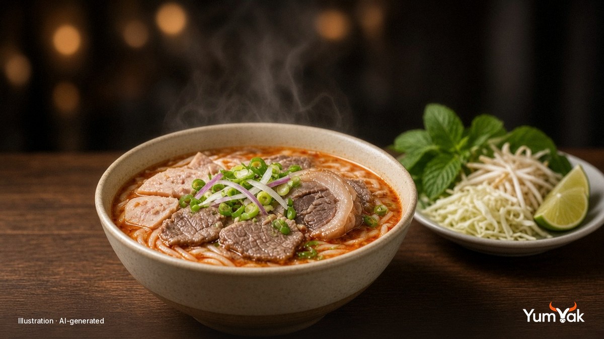 Bún Bò Huế at Home: Spicy Lemongrass Beef Noodle Soup