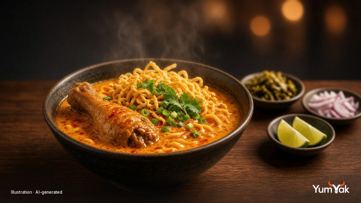 Khao Soi Gai: Northern Thai Coconut Curry Noodle Soup